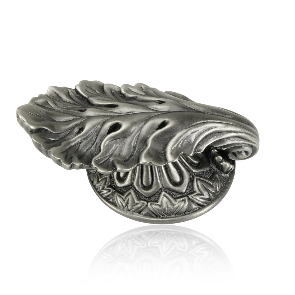 Edgar Bererbi 8195AN: 2-5/8" Louis XV Leaf Cabinet Knob - Antique Nickel