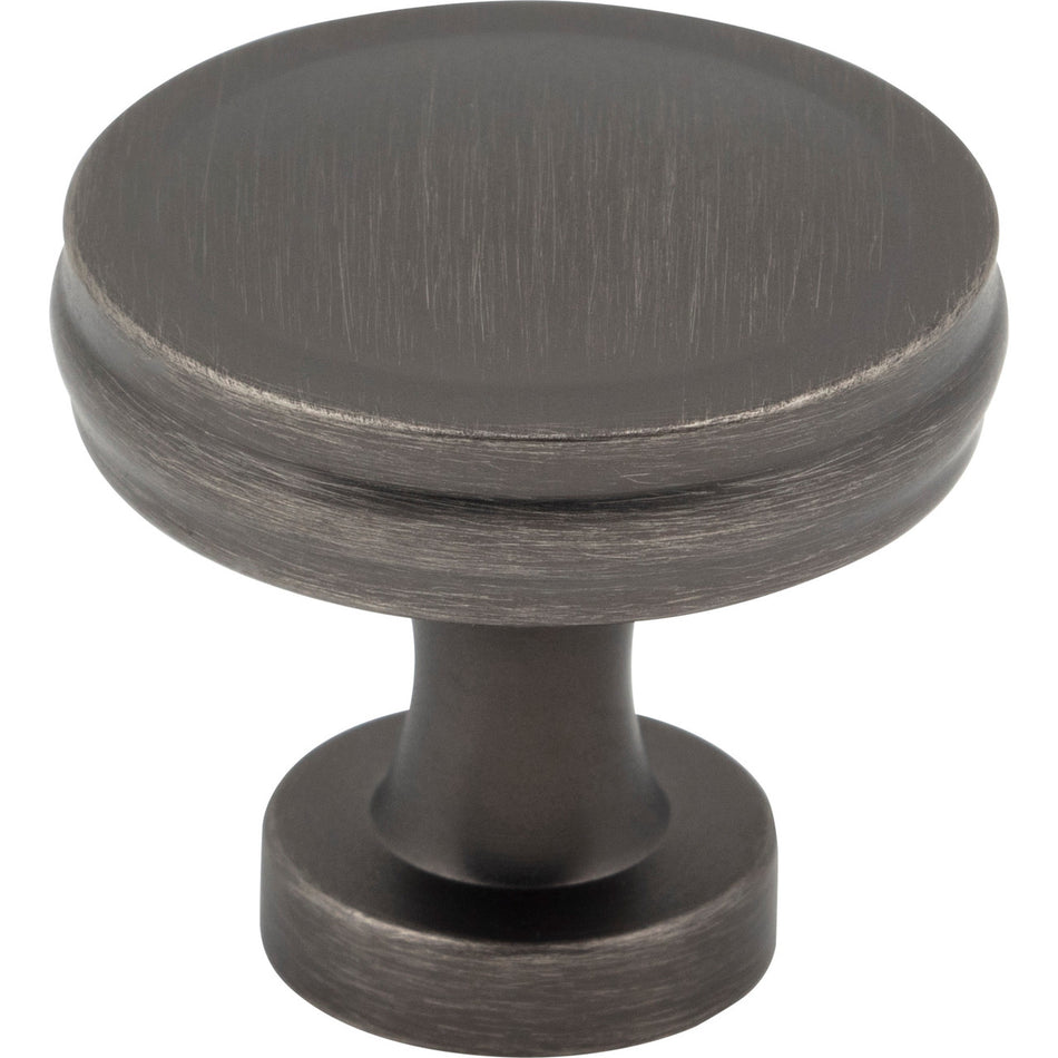 Jeffrey Alexander 132BNBDL: 1-3/8" Jules Round Cabinet Knob - Brushed Pewter