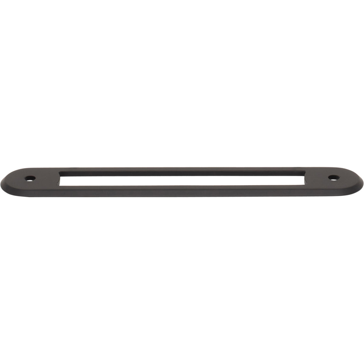 Top Knobs TK3353BLK: 5-1/16" Brockwell Oval Backplate - Flat Black
