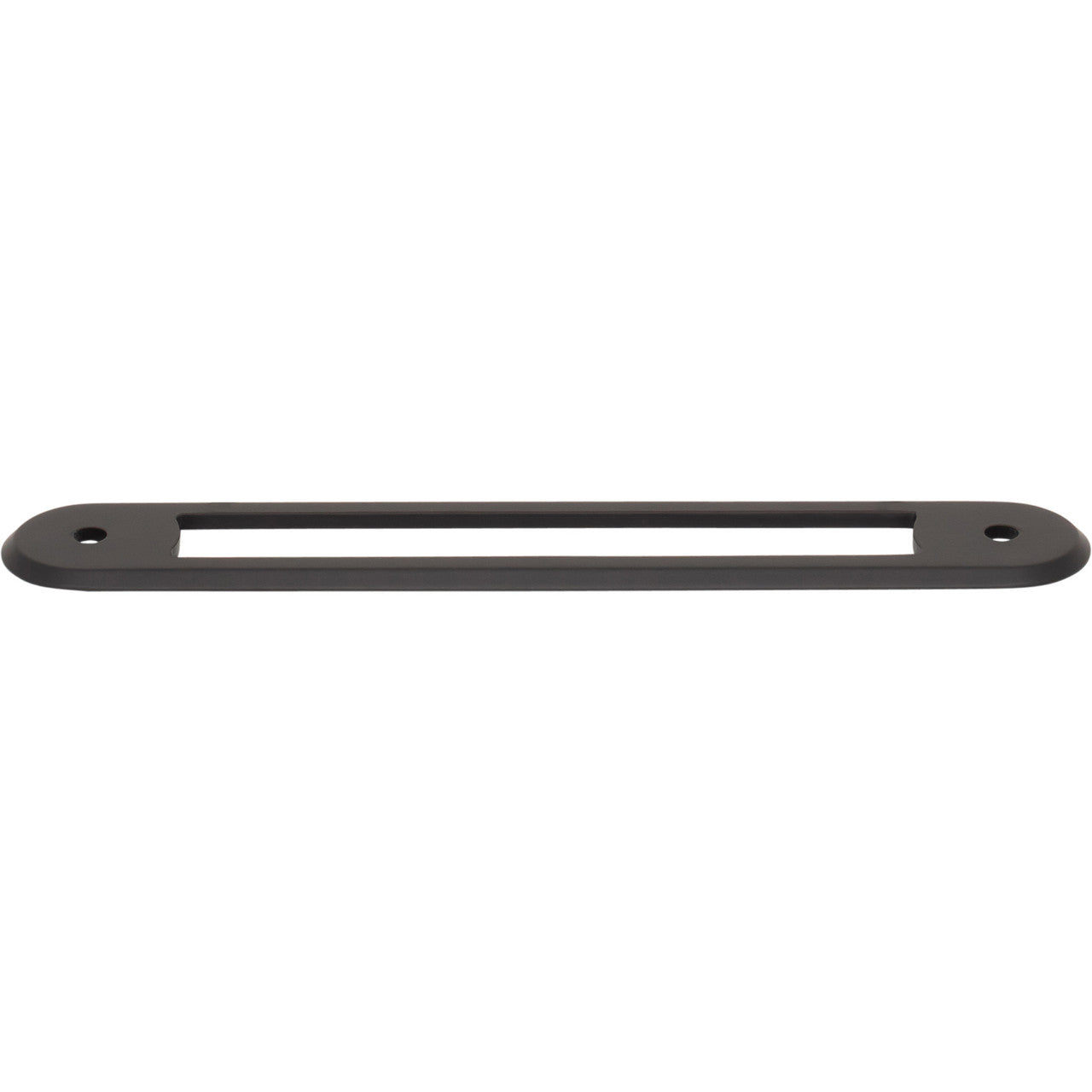 Top Knobs TK3353BLK: 5-1/16" Brockwell Oval Backplate - Flat Black