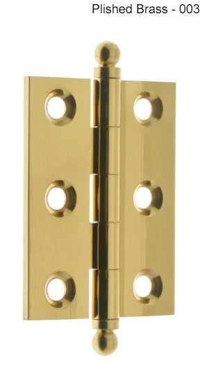IDH Brass 82015-26D: 2" x 1-1/2" Cabinet Hinge w/Ball Finials (pair) - Satin Chrome