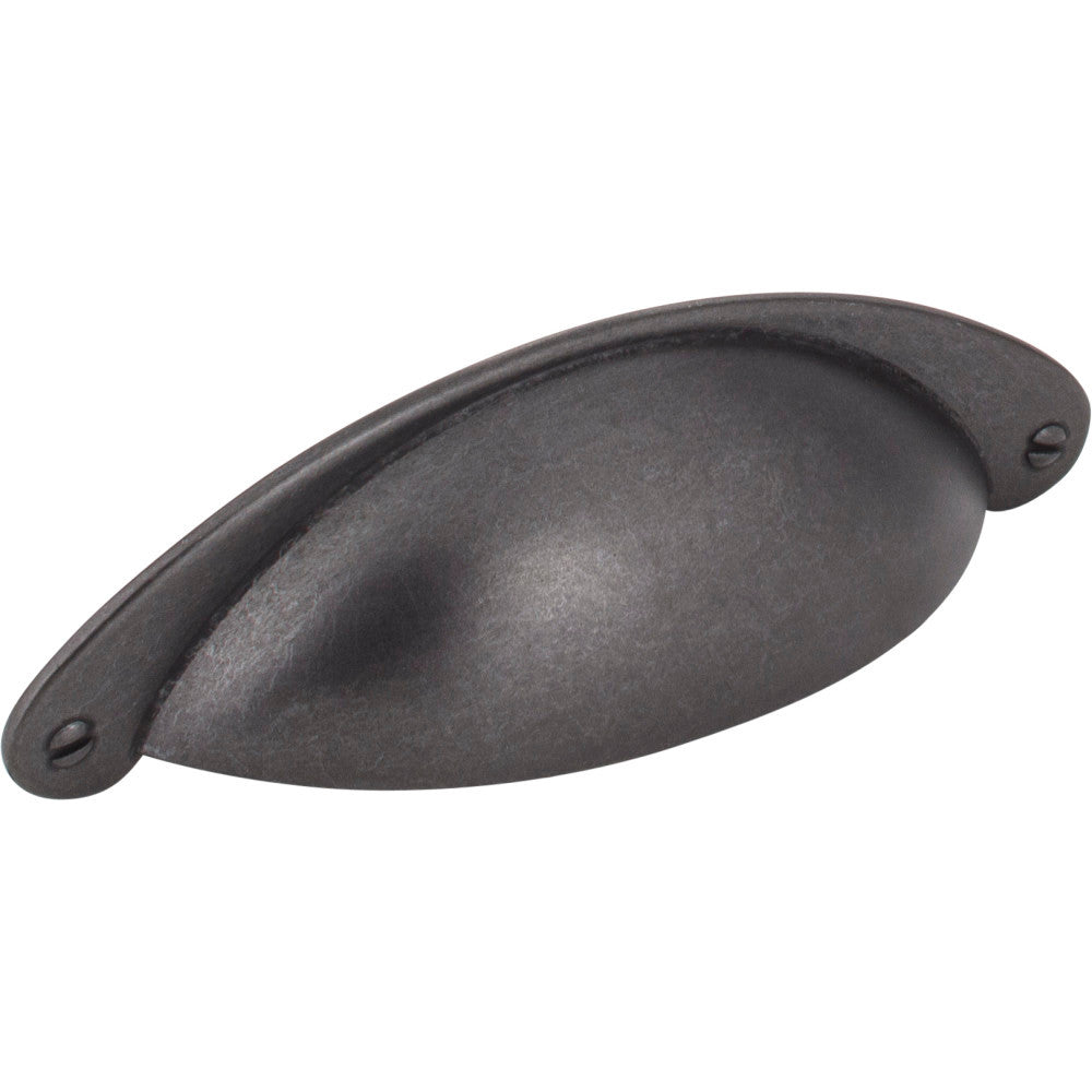 Jeffrey Alexander 8233DACM: 3" cc Lyon Cup Cabinet Pull - Gun Metal