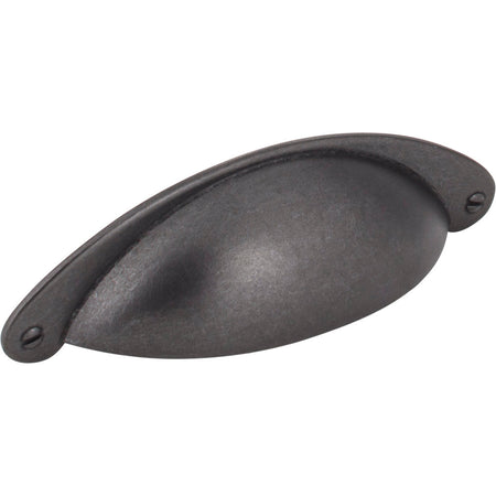 Jeffrey Alexander 8233DACM: 3" cc Lyon Cup Cabinet Pull - Gun Metal
