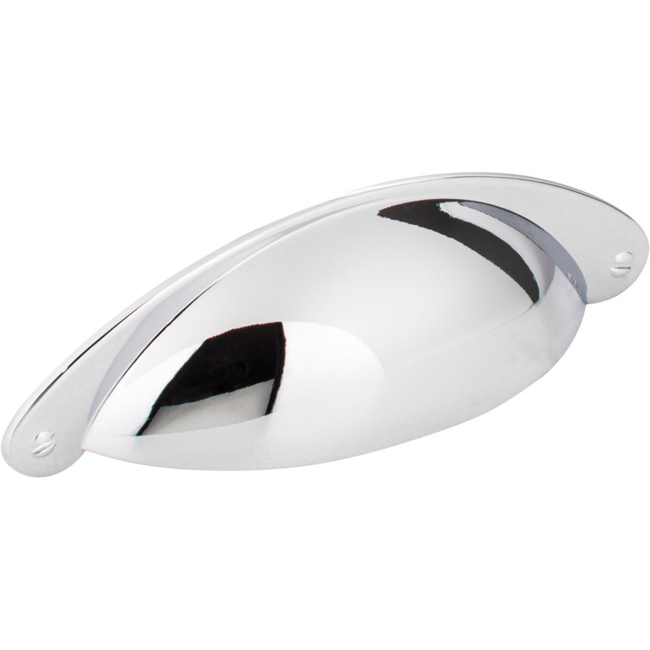 Jeffrey Alexander 8233PC: 3" cc Lyon Cup Cabinet Pull - Polished Chrome