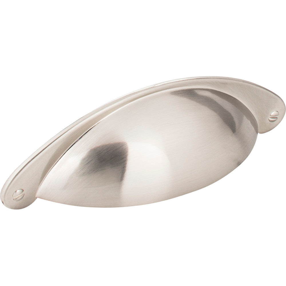 Jeffrey Alexander 8233SN: 3" cc Lyon Cup Cabinet Pull - Satin Nickel