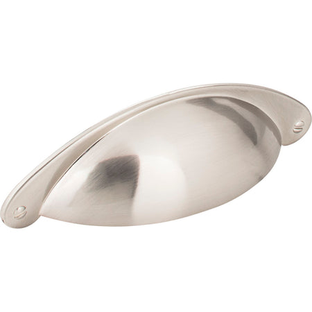 Jeffrey Alexander 8233SN: 3" cc Lyon Cup Cabinet Pull - Satin Nickel
