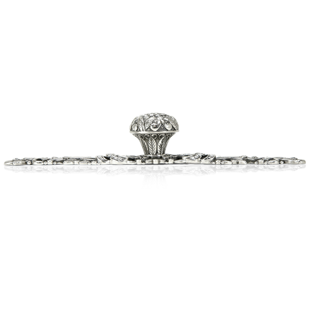 Edgar Bererbi 8252/16: 1-1/8" Trescott Cabinet Knob w/Backplate - Burnished Silver/Swarovski Crystal