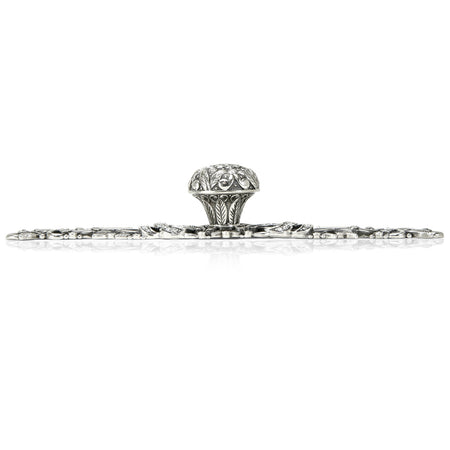 Edgar Bererbi 8252/16: 1-1/8" Trescott Cabinet Knob w/Backplate - Burnished Silver/Swarovski Crystal