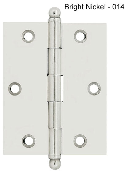IDH Brass 82520-014: 2-1/2" x 2" Cabinet Hinge w/Ball Finials (pair) - Bright Nickel