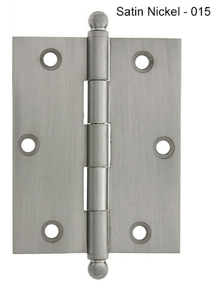 IDH Brass 82520-015: 2-1/2" x 2" Cabinet Hinge w/Ball Finials (pair) - Satin Nickel