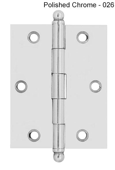 IDH Brass 82520-026: 2-1/2" x 2" Cabinet Hinge w/Ball Finials (pair) - Polished Chrome