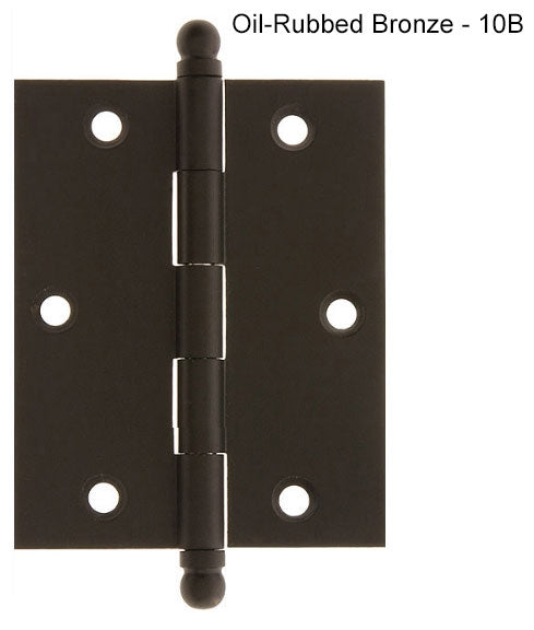 IDH Brass 82520-10B: 2-1/2" x 2" Cabinet Hinge w/Ball Finials (pair) - Oil-Rubbed Bronze