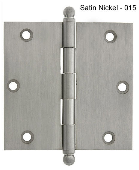 IDH Brass 82525-015: 2-1/2" x 2-1/2" Cabinet Hinge w/Ball Finials (pair) - Satin Nickel