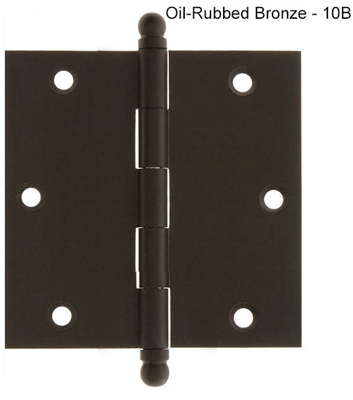 IDH Brass 82525-10B: 2-1/2" x 2-1/2" Cabinet Hinge w/Ball Finials (pair) - Oil-Rubbed Bronze