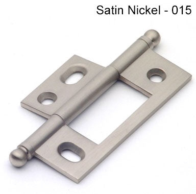 IDH Brass 82600-015: 2-1/2" x 7/8" Non-Mortise Cabinet Hinge w/Ball Finials (pair) - Satin Nickel