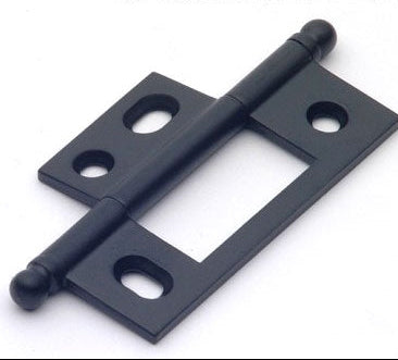 IDH Brass 82600-019: 2-1/2" x 7/8" Non-Mortise Cabinet Hinge w/Ball Finials (pair) - Matte Black