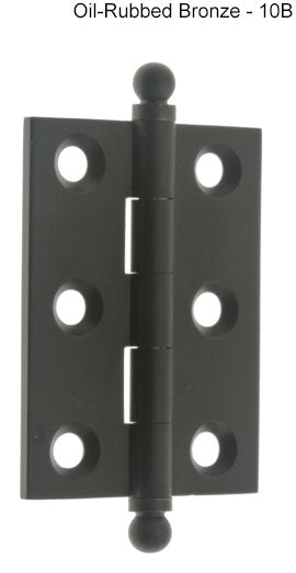 IDH Brass 83020-10B: 3" x 2" Cabinet Hinge w/Ball Finials (pair) - Oil-Rubbed Bronze