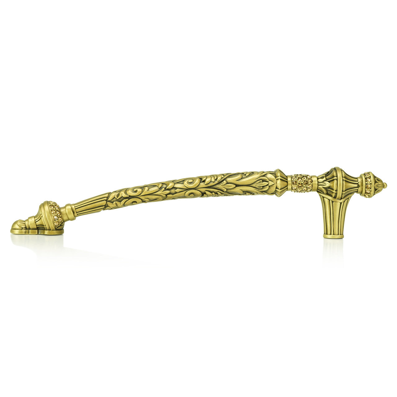 Edgar Bererbi 8305BB: 6" cc Belleview Cabinet Pull - Burnished Brass/Swarovski Crystal