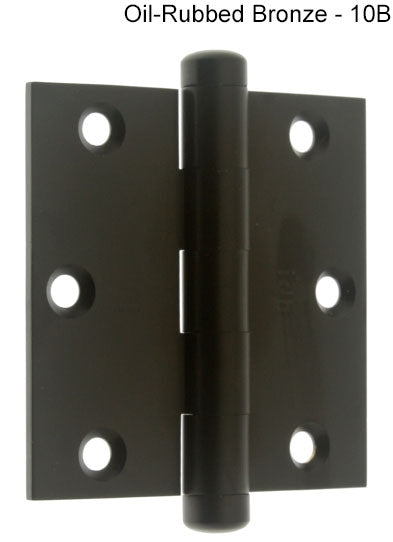 IDH Brass 83535-10B : 3-1/2" x 3-1/2" Full-Mortise Door Hinge w/Square Corners (pair) - Oil-Rubbed Bronze