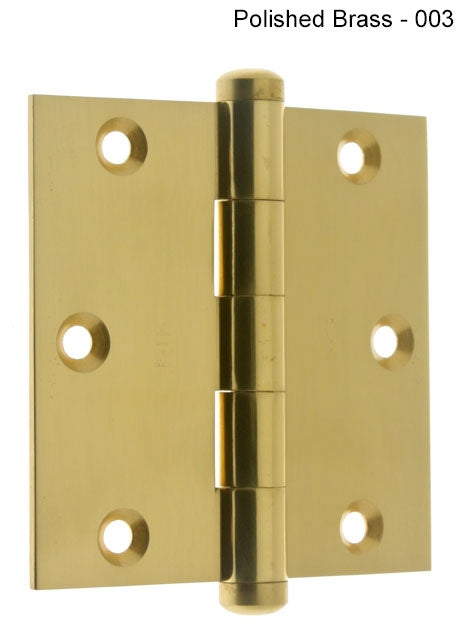 IDH Brass 83535-004: 3-1/2" x 3-1/2" Full-Mortise Door Hinge w/Square Corners (pair) - Satin Brass