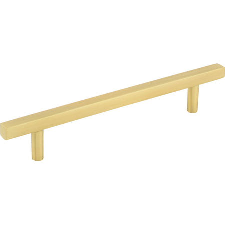 Jeffrey Alexander 845-128BG: 128mm cc Dominique Square Bar Cabinet Pull - Brushed Gold