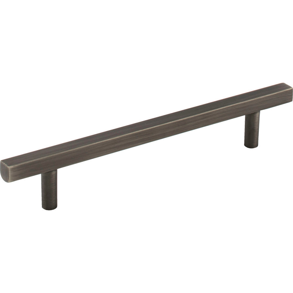 Jeffrey Alexander 845-128BNBDL: 128mm cc Dominique Square Bar Cabinet Pull - Brushed Pewter