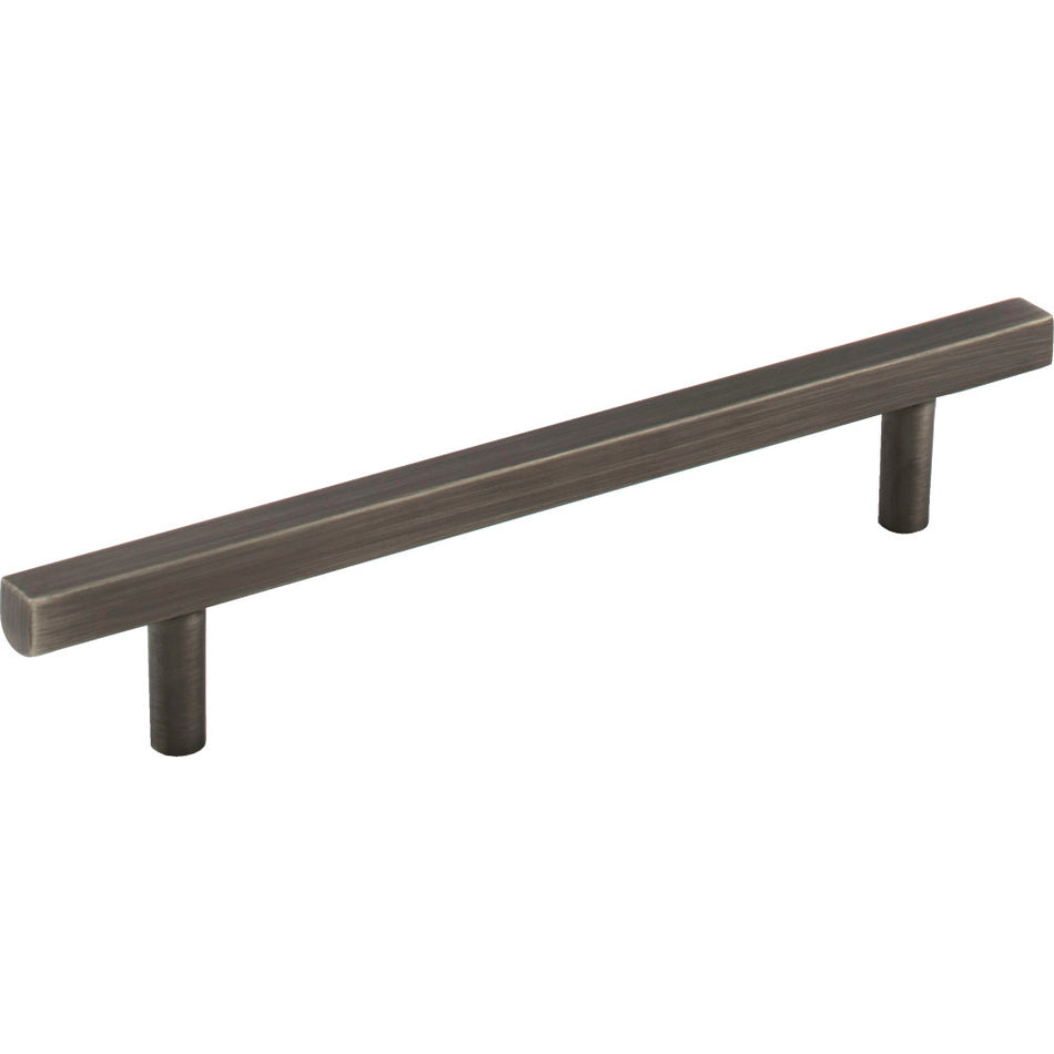 Jeffrey Alexander 845-128BNBDL: 128mm cc Dominique Square Bar Cabinet Pull - Brushed Pewter