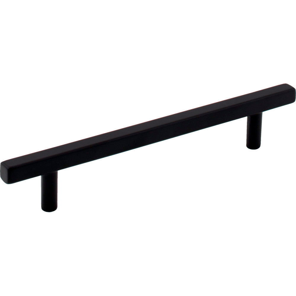 Jeffrey Alexander 845-128MB: 128mm cc Dominique Square Bar Cabinet Pull - Matte Black