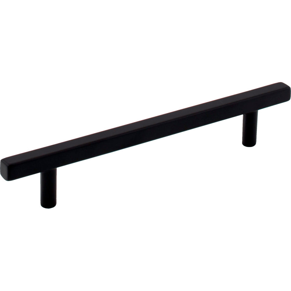Jeffrey Alexander 845-128MB: 128mm cc Dominique Square Bar Cabinet Pull - Matte Black