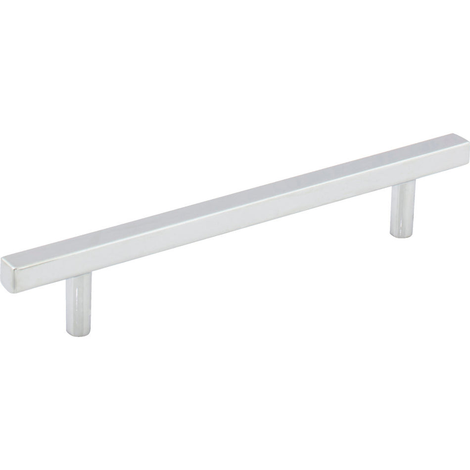 Jeffrey Alexander 845-128PC: 128mm cc Dominique Square Bar Cabinet Pull - Polished Chrome