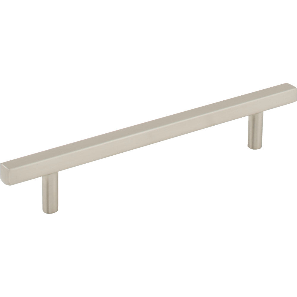 Jeffrey Alexander 845-128SN: 128mm cc Dominique Square Bar Cabinet Pull - Satin Nickel