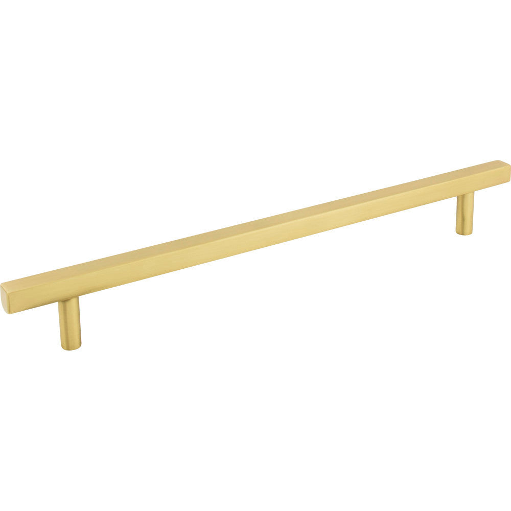 Jeffrey Alexander 845-12BG: 12" cc Dominique Square Bar Cabinet Pull - Brushed Gold