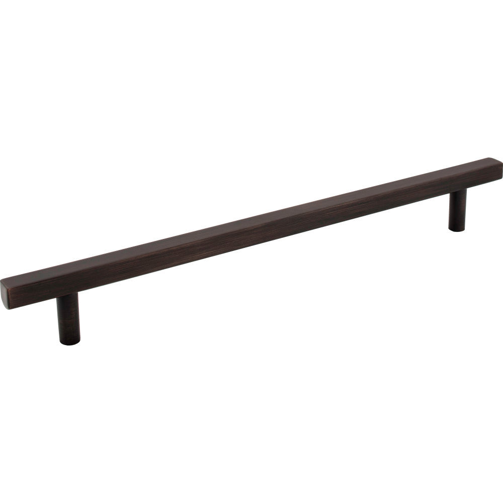 Jeffrey Alexander 845-12DBAC: 12" cc Dominique Square Bar Cabinet Pull - Brushed Oil Rubbed Bronze