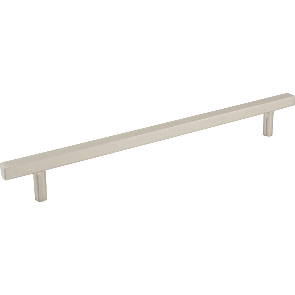 Jeffrey Alexander 845-12SN: 12" cc Dominique Square Bar Cabinet Pull - Satin Nickel