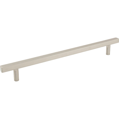 Jeffrey Alexander 845-12SN: 12" cc Dominique Square Bar Cabinet Pull - Satin Nickel