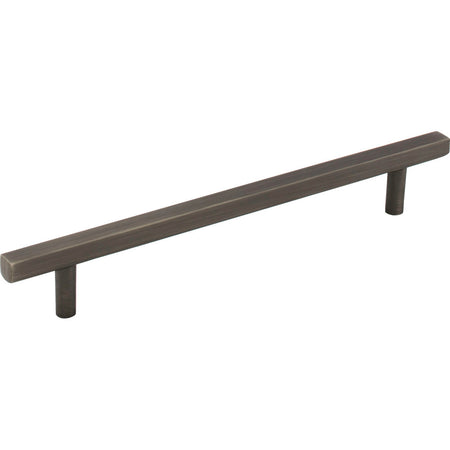 Jeffrey Alexander 845-160BNBDL: 160mm cc Dominique Square Bar Cabinet Pull - Brushed Pewter