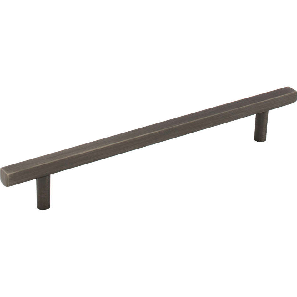 Jeffrey Alexander 845-160BNBDL: 160mm cc Dominique Square Bar Cabinet Pull - Brushed Pewter
