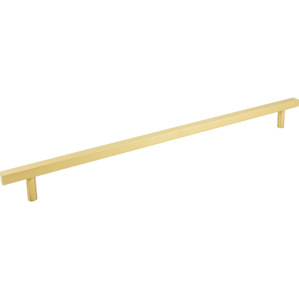 Jeffrey Alexander 845-18BG: 18" cc Dominique Square Bar Cabinet Pull - Brushed Gold