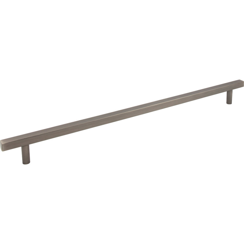 Jeffrey Alexander 845-18BNBDL: 18" cc Dominique Square Bar Cabinet Pull - Brushed Pewter