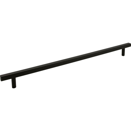 Jeffrey Alexander 845-18MB: 18" cc Dominique Square Bar Cabinet Pull - Matte Black