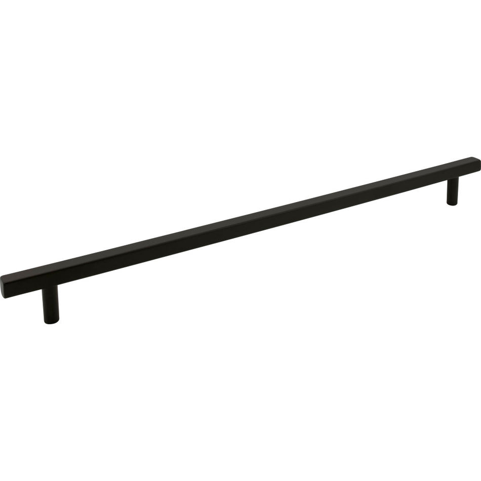 Jeffrey Alexander 845-18MB: 18" cc Dominique Square Bar Cabinet Pull - Matte Black