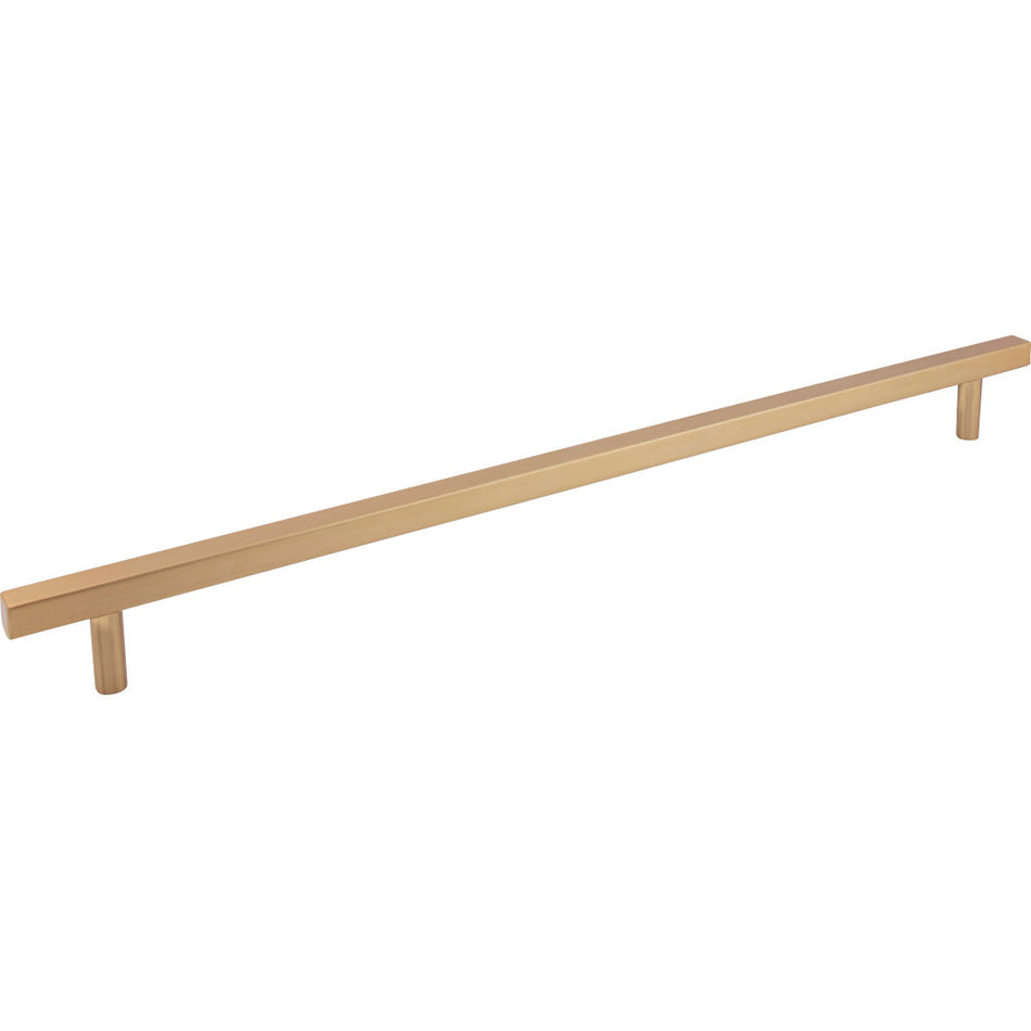 Jeffrey Alexander 845-18SBZ: 18" cc Dominique Square Bar Cabinet Pull - Satin Bronze