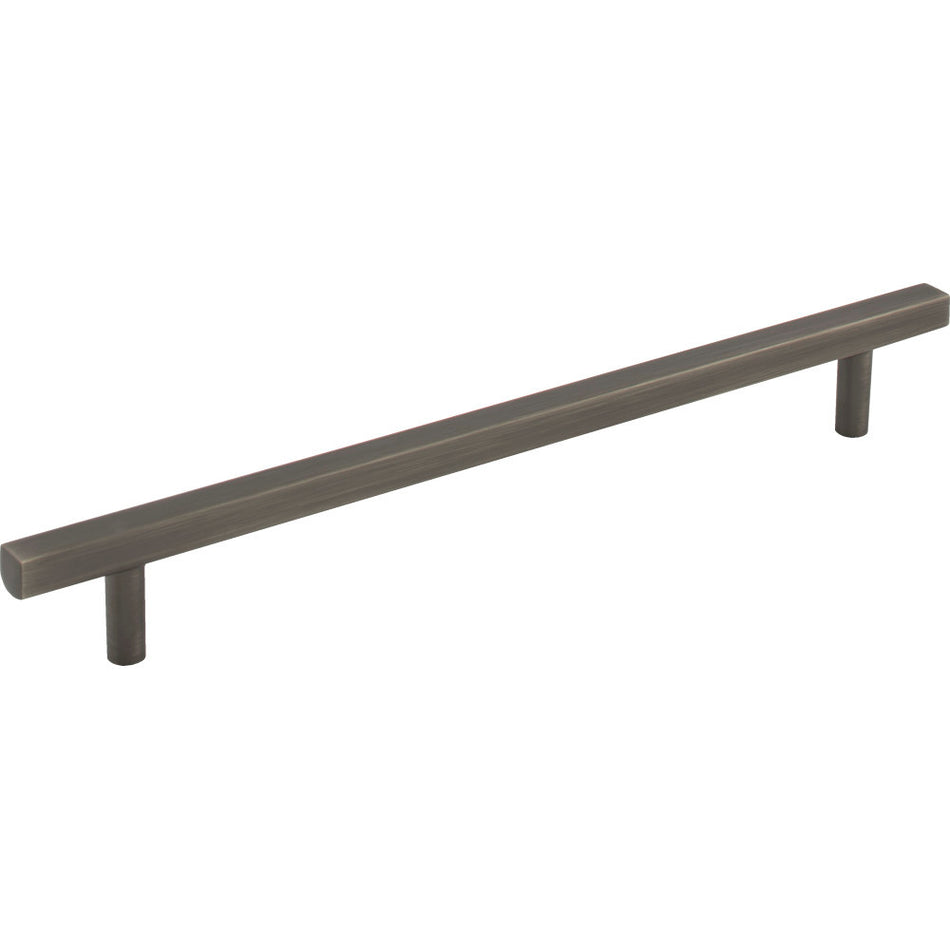 Jeffrey Alexander 845-192BNBDL: 192mm cc Dominique Square Bar Cabinet Pull - Brushed Pewter