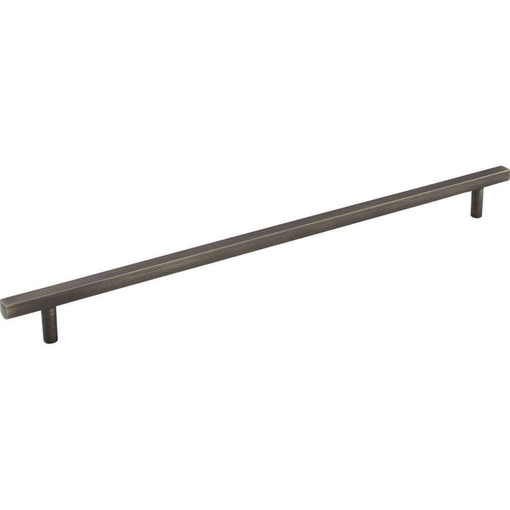 Jeffrey Alexander 845-305BNBDL: 305mm cc Dominique Square Bar Cabinet Pull - Brushed Pewter