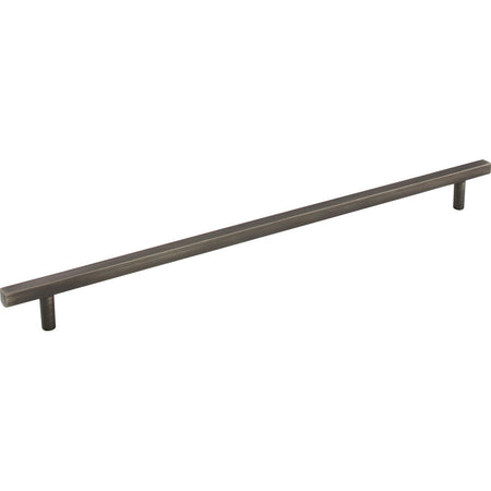 Jeffrey Alexander 845-305BNBDL: 305mm cc Dominique Square Bar Cabinet Pull - Brushed Pewter