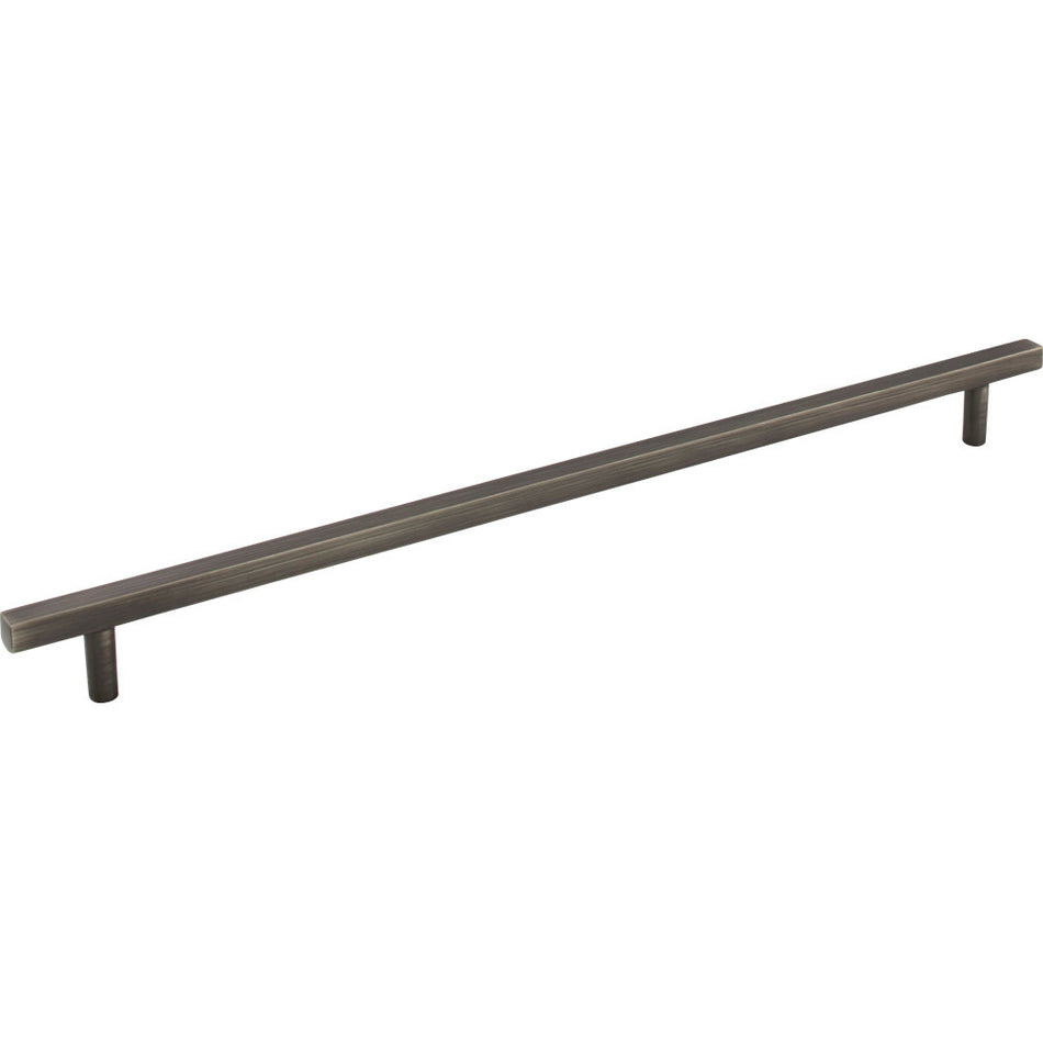 Jeffrey Alexander 845-305BNBDL: 305mm cc Dominique Square Bar Cabinet Pull - Brushed Pewter