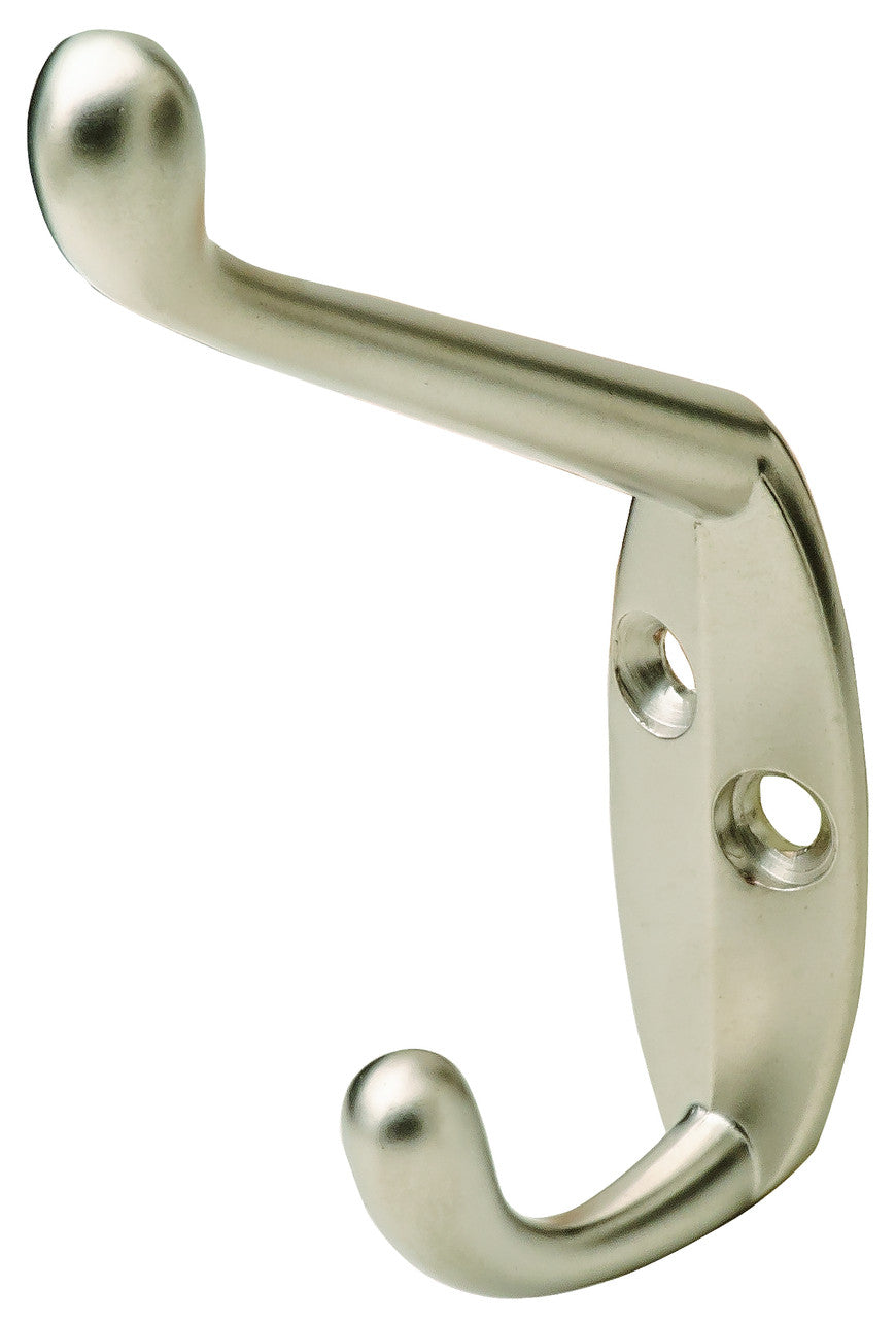 Hafele 845.01.600: Double Wall Hook - Matte Nickel