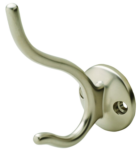Hafele 845.05.600: Double Wall Hook - Matte Nickel