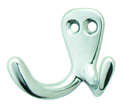 Hafele 845.10.805: Double Wall Hook - Polished Aluminum