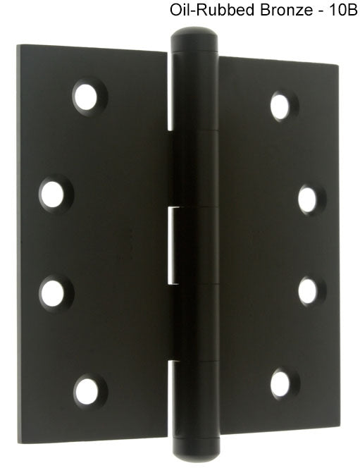 IDH Brass 84545-10B: 4-1/2" x 4-1/2" Full-Mortise Door Hinge w/Square Corners (pair) - Oil-Rubbed Bronze